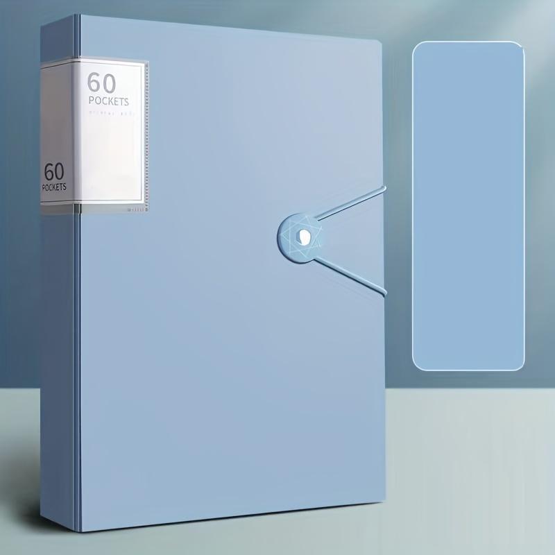 High-Quality A4 Document Folder with 60 Pages, Durable Waterproof PP Material, Multi-Pocket Design for Home Office and School Organization