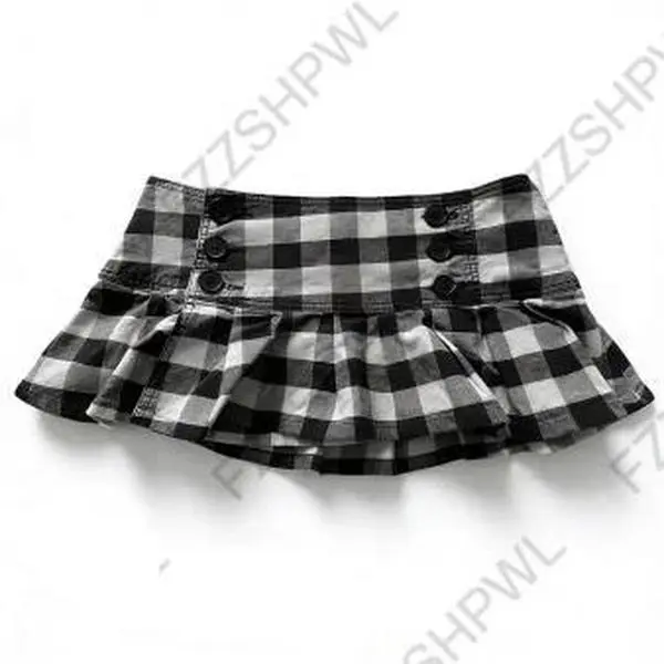 Black and white checkered slim short skirt retro and casual street style high street fashion sweet and cool aesthetic hot girl