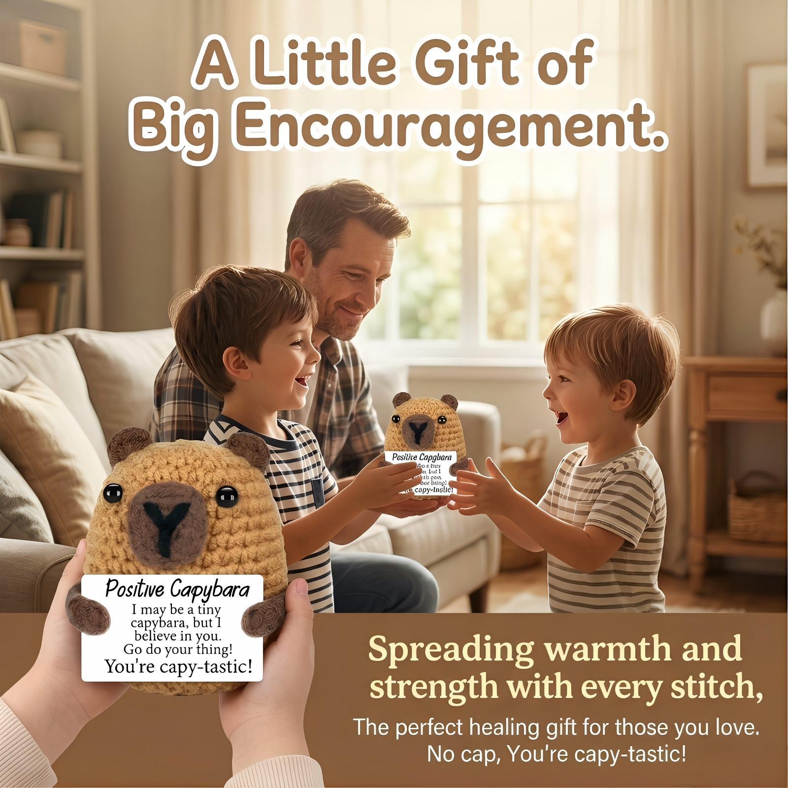 Cute Mini Hand-Knitted Capybara Plush Toy, Healing Emotional Support Doll, Soft Squeezable Stress Relief Decor, Perfect Christmas Presents, Holiday Gifts, Birthday Gifts for Women Men, Teacher Appreciation Gifts, Portable Bag Pendant, Desk Ornament, Warm