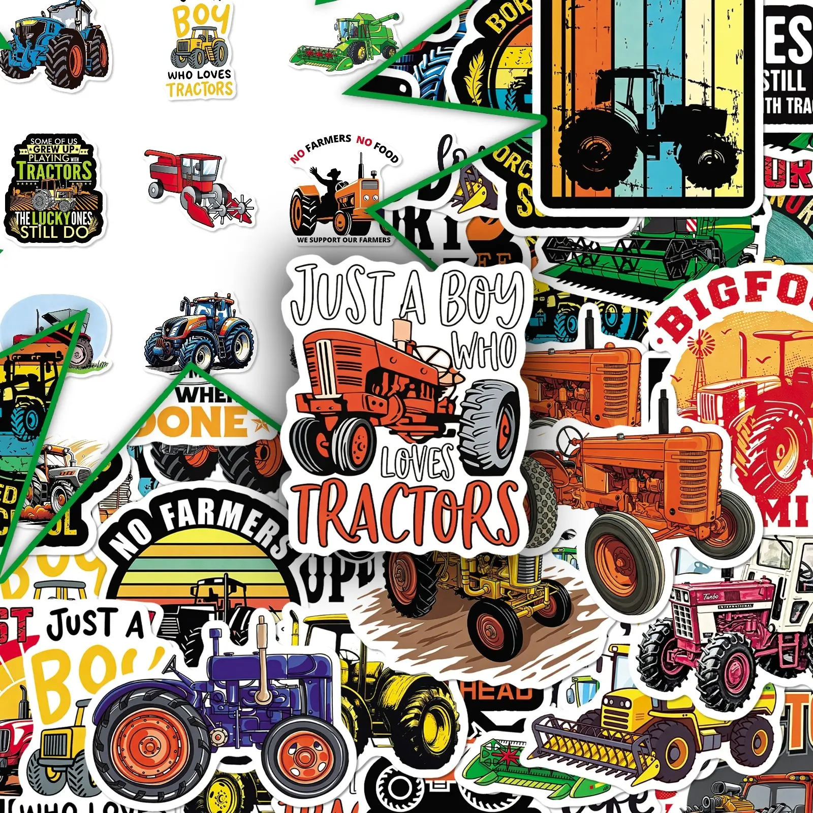 50 Pcs Vintage Farm Tractor Aesthetic Sticker Pack Decal Sticker - Rustic Cool Decor for DIY Scrapbooking, Journal, and Craft Projects Sticker Set