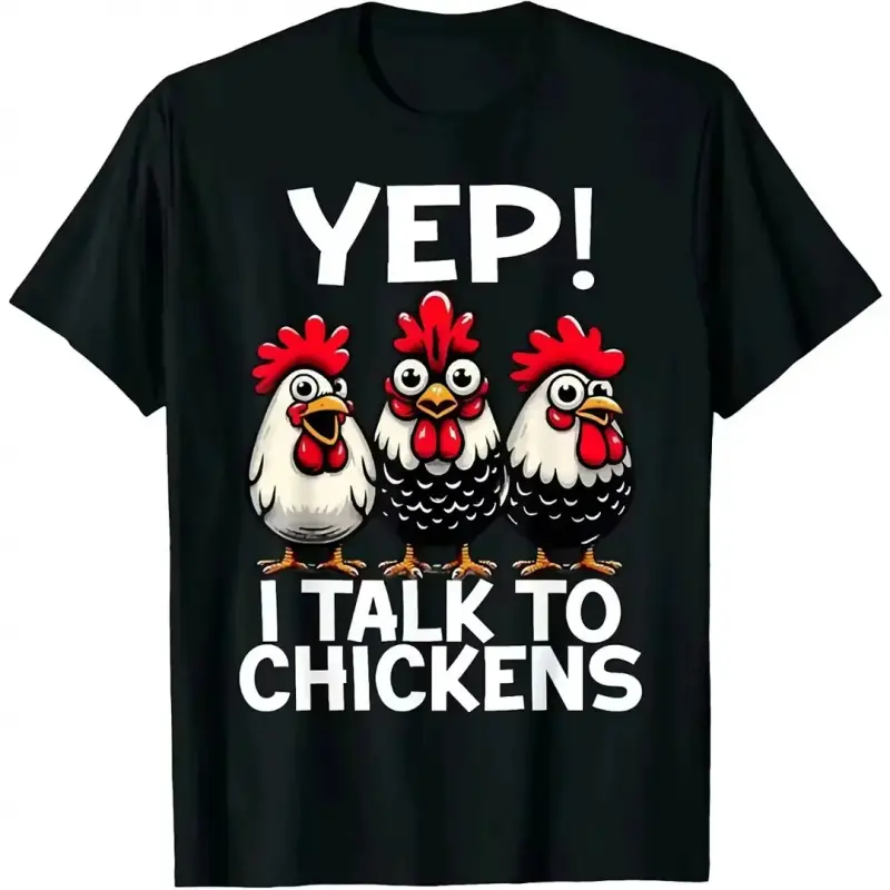 Funny Chicken Lover T-Shirt Featuring Casua Short Sleeve Desian Perfect for Animal Enthusiasts