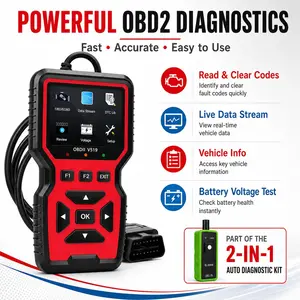 2-In-1 Auto Diagnostic Kit, Obd2 Scanner V519, Tpms Activation Tool, Check Engine Light, Read/clear Codes, Live Data, Battery Voltage Test