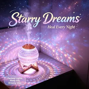 Crystal Ball Humidifier, Colorful Night Light, Quiet Mist Spray, Timer Auto Shut Off, Large Capacity, Desktop & Office Use
