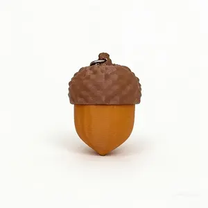 3D Printed Acorn Clicker Cute Keychain Press Button Decorative Pendant Bag Charm, Adorable Accessory for Bags and Keys