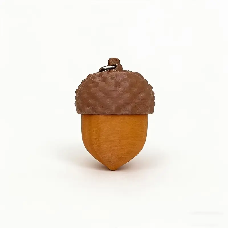 3D Printed Acorn Clicker Cute Keychain Press Button Decorative Pendant Bag Charm, Adorable Accessory for Bags and Keys