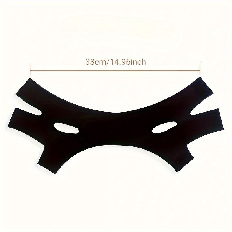 1pc Black V-Face Lifting Bandage with Double Chin Reduction Mask - Breathable Comfort Fit Facial Toning Strap for Nasolabial Folds, Face Slimming & Jawline Contouring, Nighttime Use