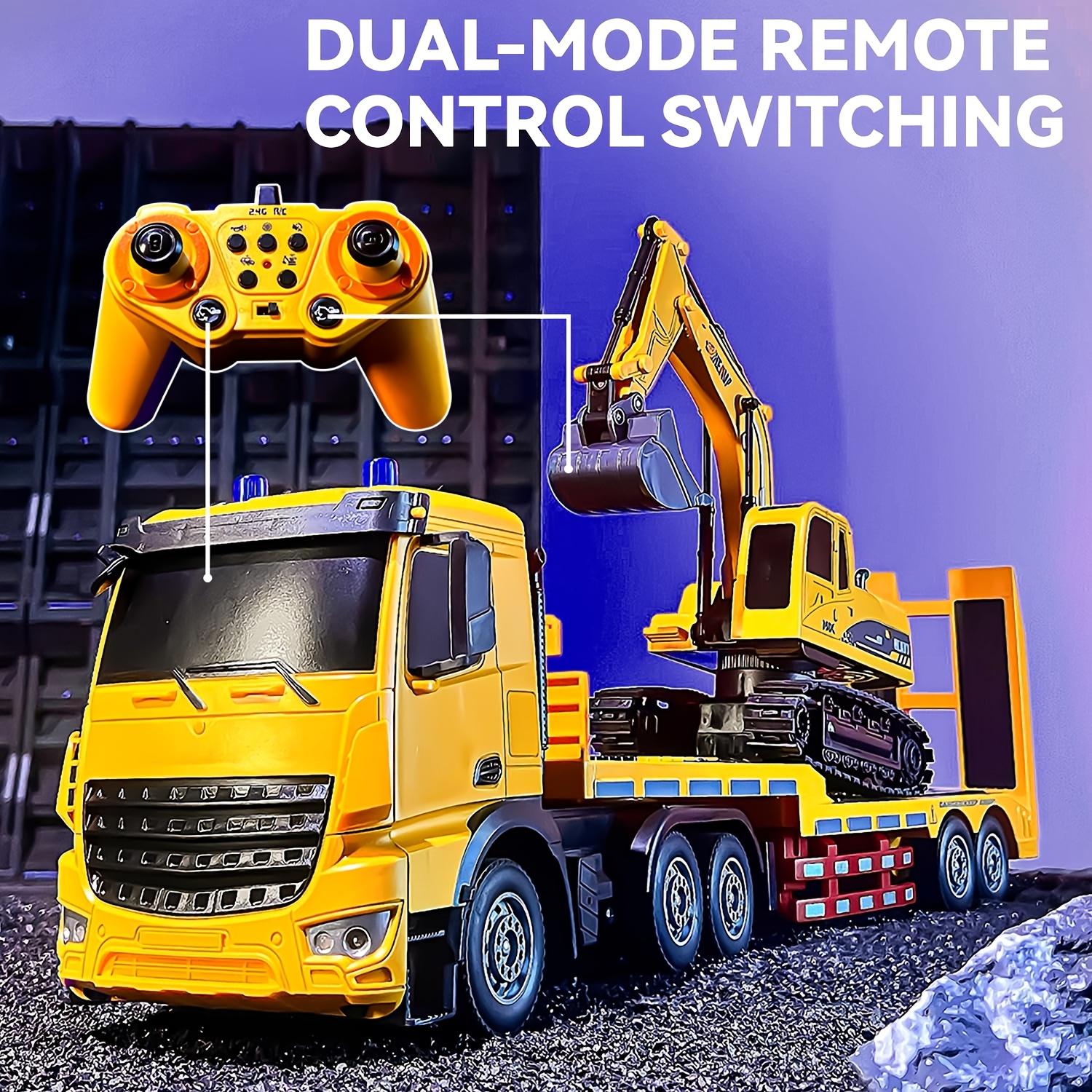 RC semi-trailer truck with trailer |   1:24 scale, metal structure, with sound and light features, 2.4Ghz remote control