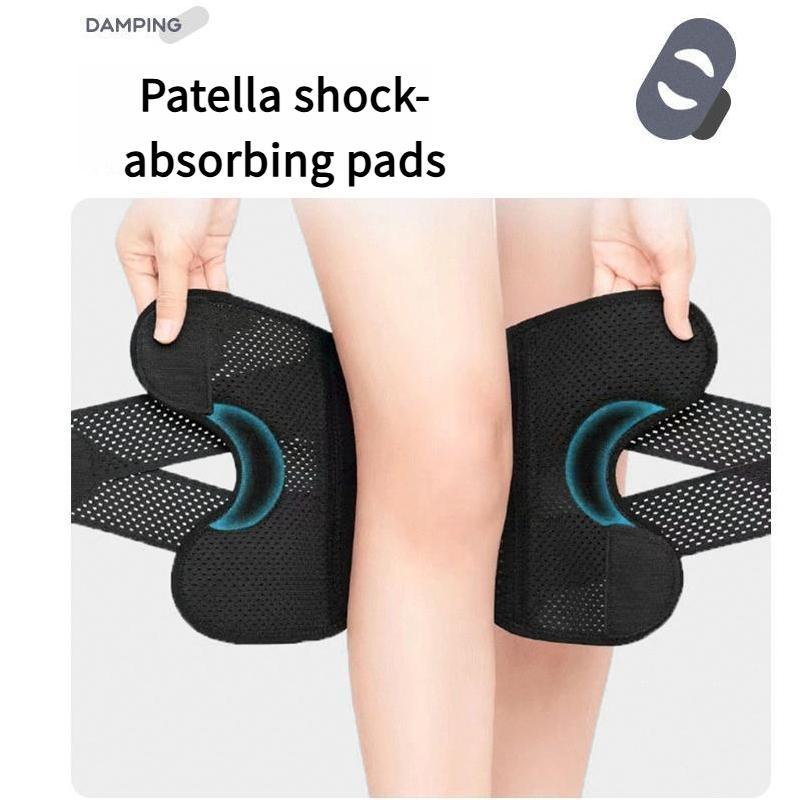 OLLAS Knee Brace for Protection and Support with Air Mesh Fabric, Adjustable Wrap with Side Stabilizers, Ultra-Soft Bandage for Sports, Running, and Outdoor Activities