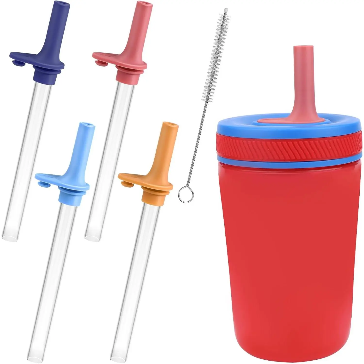 Straws and Bite Valve Compatible with  Kelso 15 oz Tumbler Water Bottle,4 Pcs   Straws with Cleaning Brush for  Kelso 12 oz Cups |   Straws with Cleaning Brush Compatible with  Kelso 12 oz Tumbler Water Bottle,4 Pcs