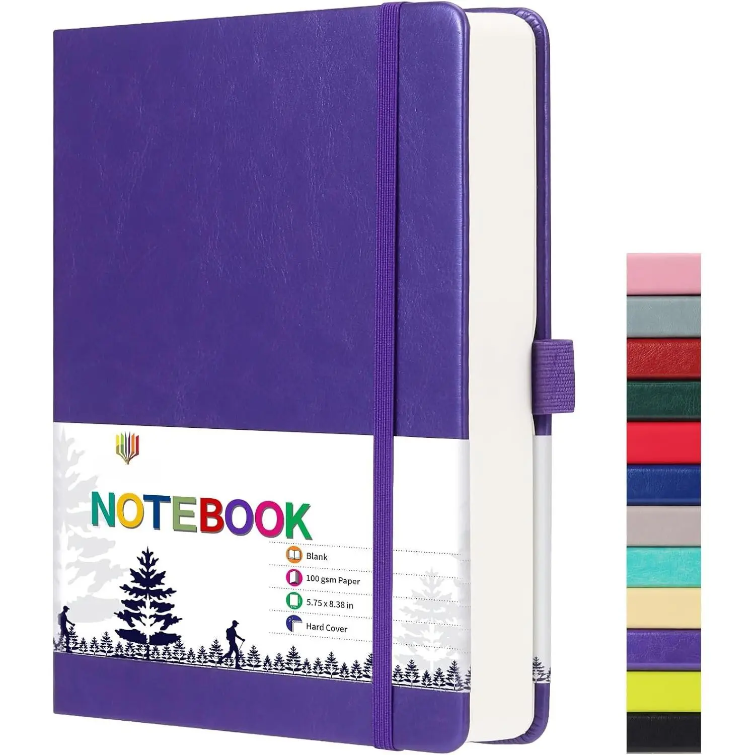 Blank Paper Notebook - 280 Pages A5 Blank Journal Notebook with 100gsm Thick Blank Paper, Hardcover, PU Leather, 5.75'' × 8.38''-