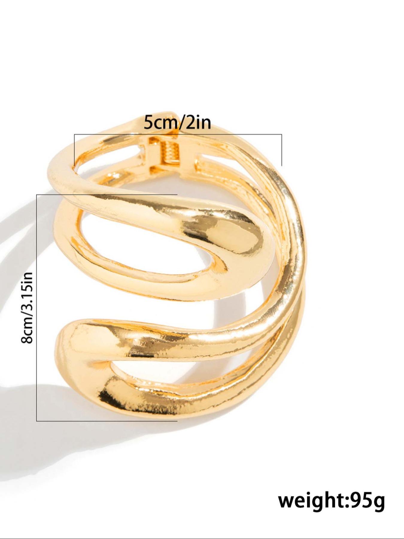 Women's Temperament Geometric Design Cuff Bangle, All-match Jewelry for Women for Party, Daily Clothing Decor, Exquisite Jewelry for Birthday Gift, Elegant Minimalist Bangle