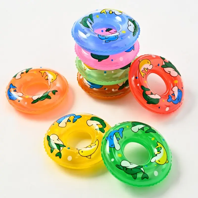 10Pcs Mixed Mini Dolphin Swim Ring Bath Toy Accessories, Cute Tiny Dolphin Float Rings, Water Play Bathtub Floating Toys for Shower & Pool Fun, Assorted Styles Pack