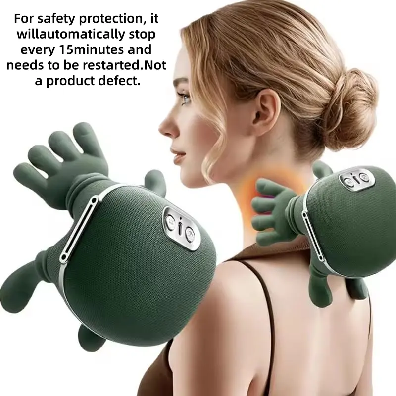 Portable Neck Massage Pillow, Silicone Claw Massager for Muscle Relax, Rechargeable Massage Cushion for Home Travel Use