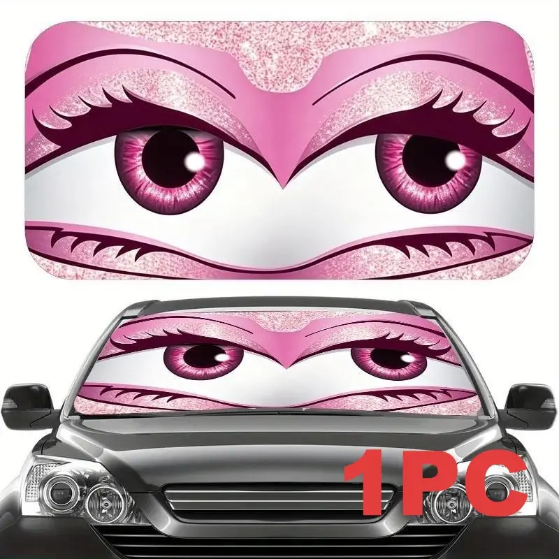 Foldable Car Sun Visor, UV Protection Windshield Shade, Cool Interior, Heat Reflection, Fun Car Accessory, Fits Sedan, Suv, Off-Road Vehicles, Sunshade for Car Windshield