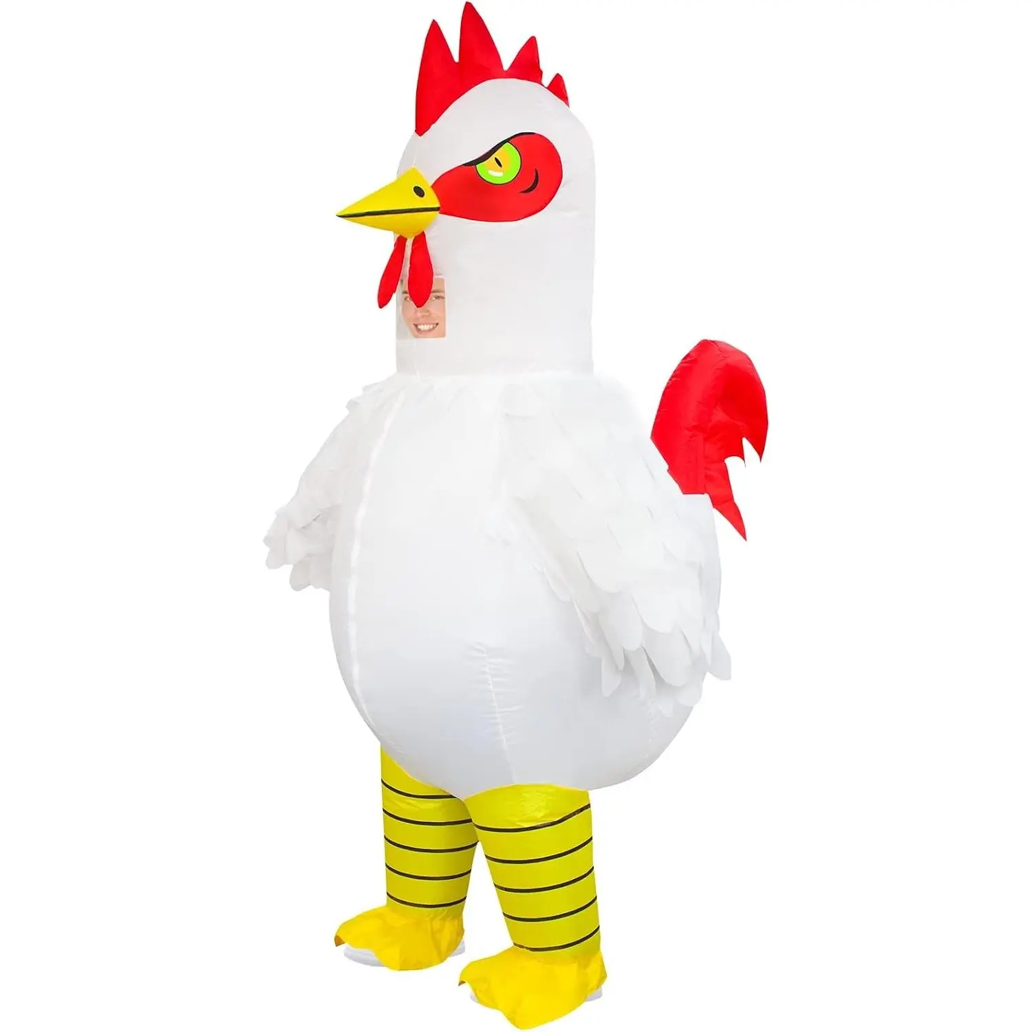 Adult Inflatable Riding Chicken Costume - Blow Up Rooster Suit for Halloween Cosplay Easter Funny Party(Gift)