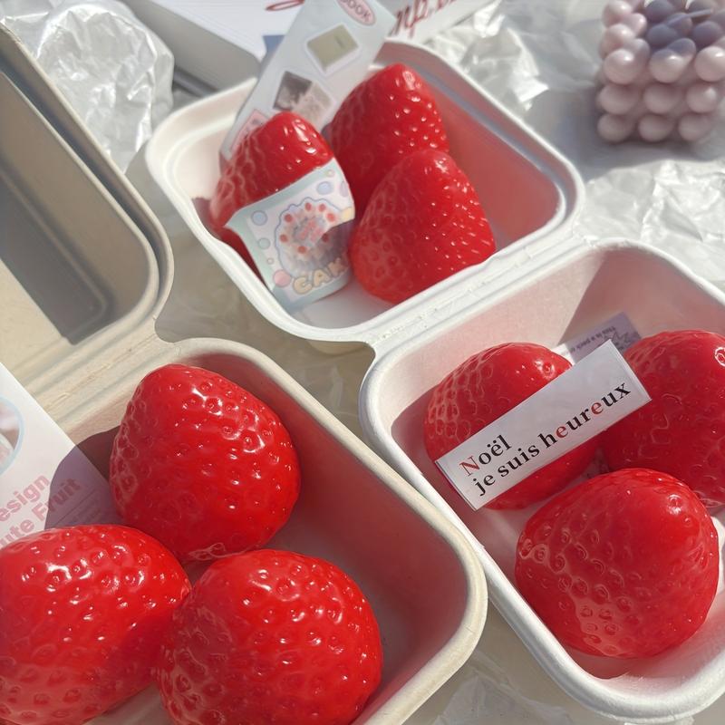 [Soft Strawberry Squishy Toy] Taba Soft and Cute Strawberry Squishy Toy |     Relaxing Finger Toy with Novel Squeeze Slow Rebound Feature |     Perfect for Office Settings, Holidays, and Various Festivals as Gifts, Ideal Valentine's Day Gift or Back-to-Sc