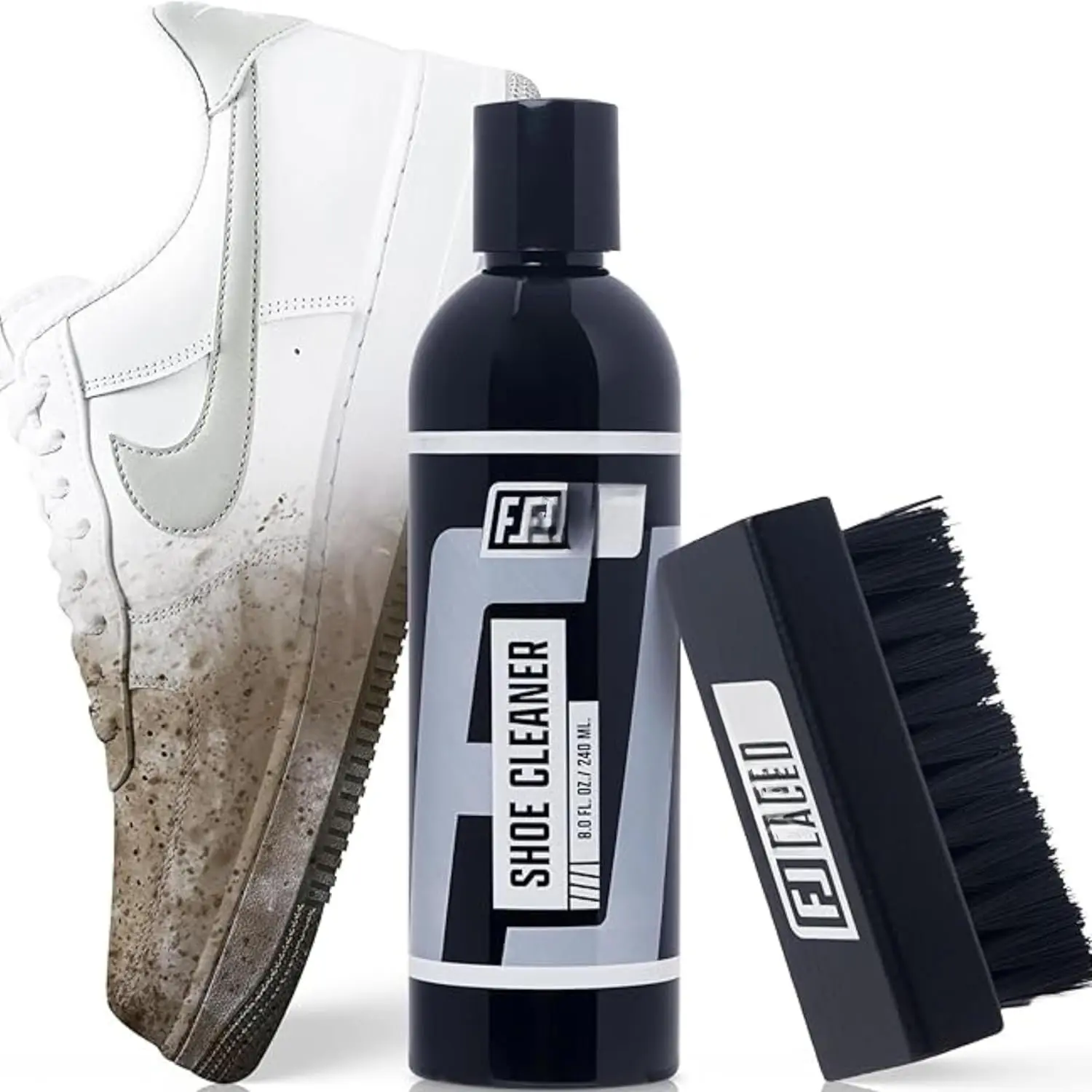 Shoe Cleaner Kit - Sneaker Cleaning Kit Includes:  8oz Sneaker Cleaner, Brush and Microfiber Towel - Safe   Fabrics