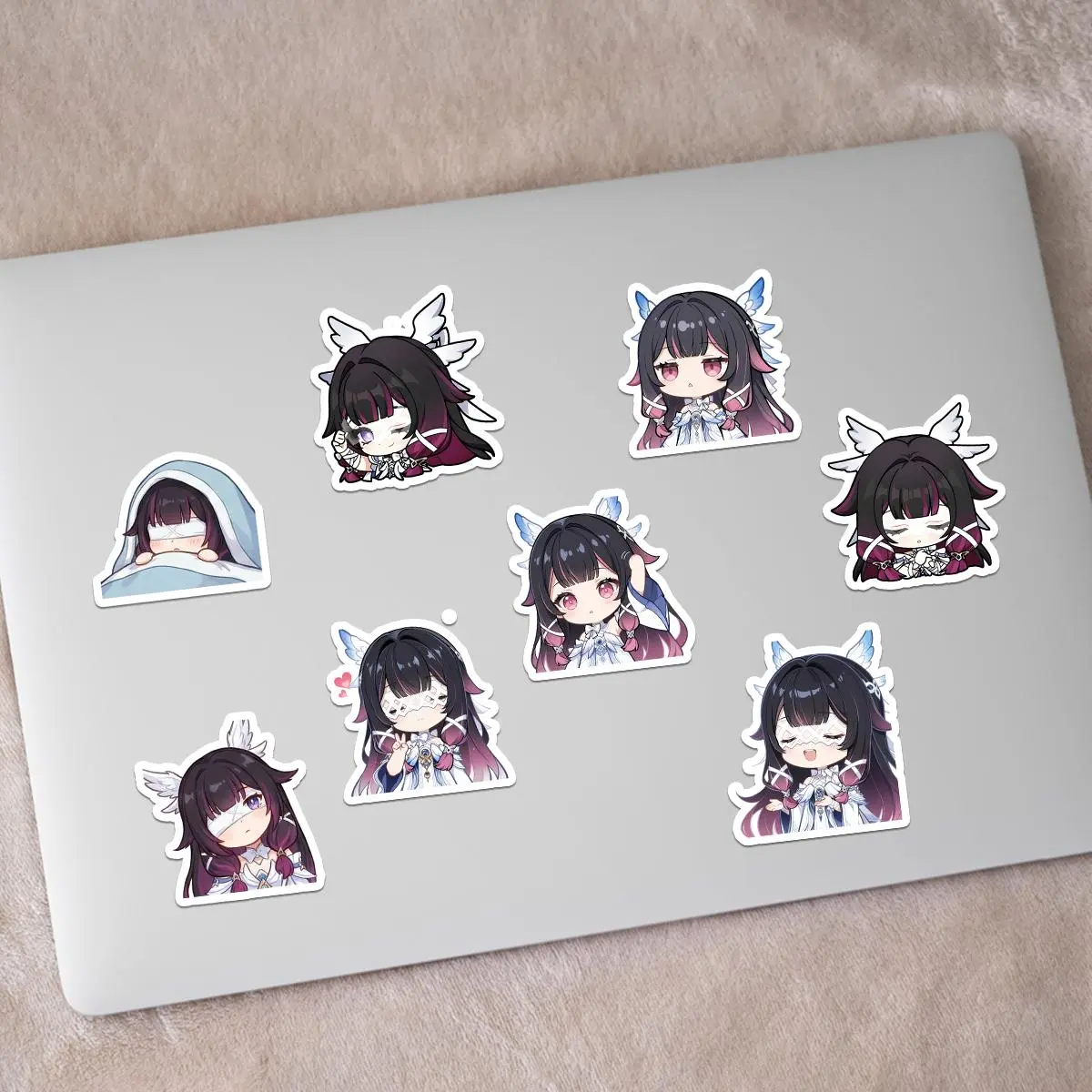 30 Pcs Cute Columbina HD Custom Emoji Stickers, Genshin Impact Merch DIY Decor Stickers for Journals, Phones & Computers