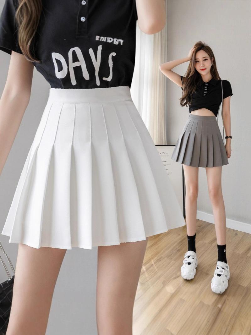 Women Elastic Waist Pleated Skirt Elegant Skateboard Comfy Skirt for Spring and Summer Fashion Women's Clothing