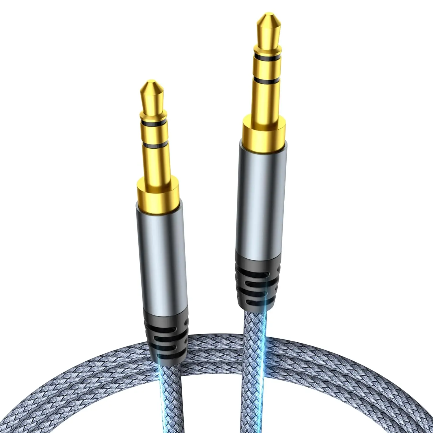 Aux Cord, 3.5mm Aux  for  [4ft/1.2m,Hi-Fi Sound] Stereo Nylon Braided Audio  Male to Male for Headphones, , iPad, iPod, Speakers,  Stereos