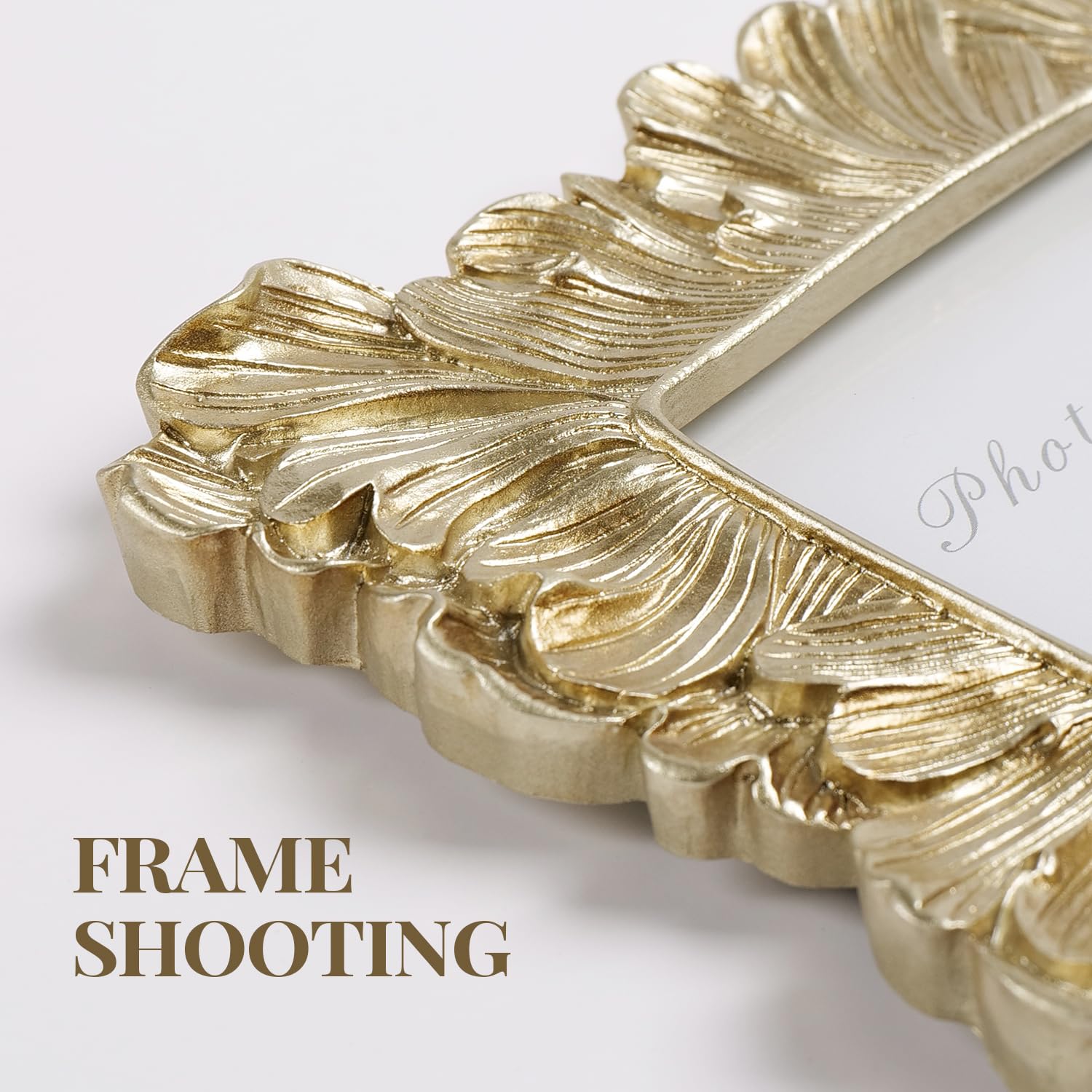 Vintage 4x6 Picture Frame Antique Photo Frame Table Top Display and Wall Hanging, Retro Home Decor, Ornate Photo Gallery Art, Pale Gold