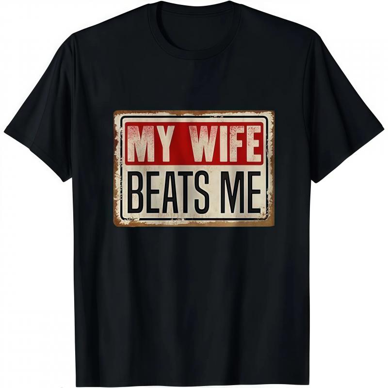 Funny my wife hit my shirt, American flag couple shirt, men's husband shirt, Father's Day gift, men's classic casual fabric.