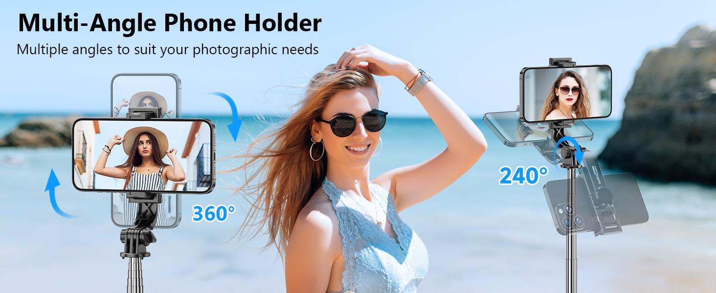 Selfie Stick Tripod, All in One Extendable & Portable iPhone Tripod Selfie Stick with Wireless Remote Compatible with iPhone 16 15 14 13 12 11 pro Xs Max 8 7, Galaxy Note10/S20/S10/OnePlus 9/9 PRO etc