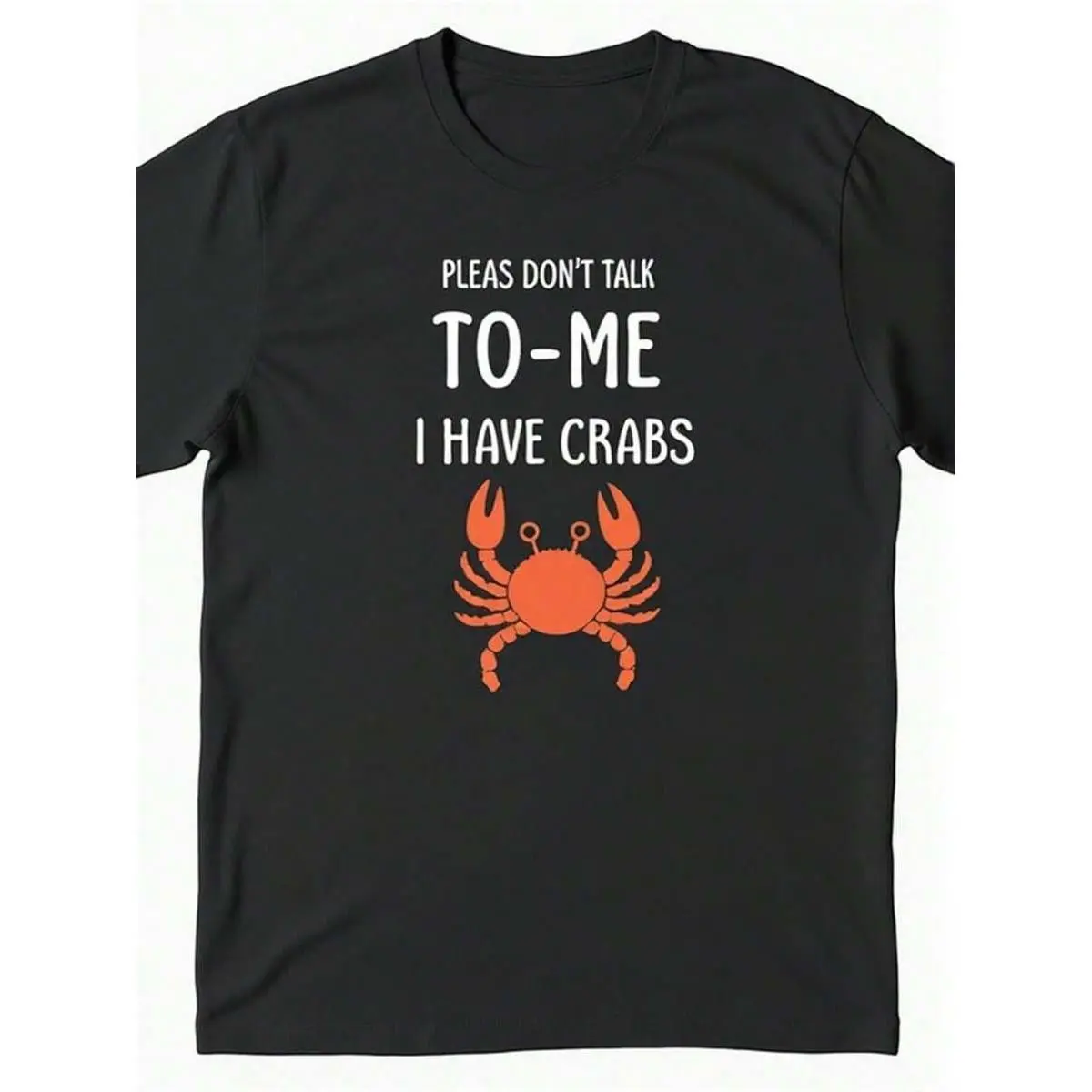Funny Please Don'Approach Me, I Have A Parasitic Crab Short-Sleeve-Shirt - Avant-Garde STD Humor-Shirt Suitable Adults, Soft Crew Neck Casual Shirt, Washable, Crab Enthusiasts, Suitable All Seasons. -EtcLocal Community Stores Offer Quick Delivery