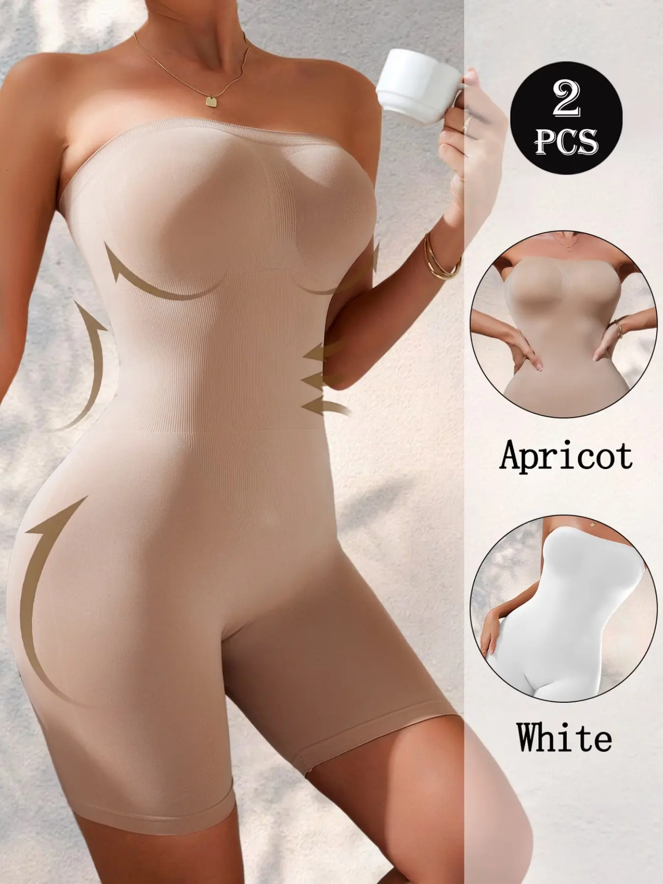 2-Pack Waist Cinching Butt Lifting Daily Women's Jumpsuit, One-Shoulder Wrap Bodysuit, Sexy Fitted All-Season Plain Surface