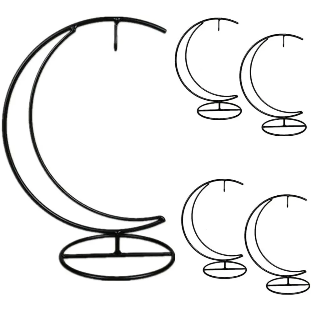 Ornament Display Stand, Moon Shaped Iron Hanging Stand Rack Holder for Home Wedding Decoration, Hanging Glass Globe and Witch Ball(Without Glass Bottle) (5)