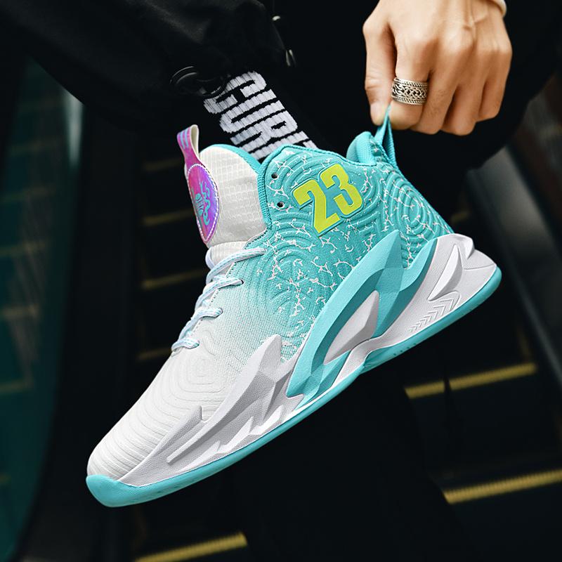 UYCEKK Men'S Gradient Color Basketball Shoes - Breathable Low-Top Sneakers with Shock Absorption, Durable Rubber Sole & Fabric Lining for Training, Running, Outdoor Sports, Basketball Gear, Athletic Footwear, Sleek Sports Design, Cushioned Support