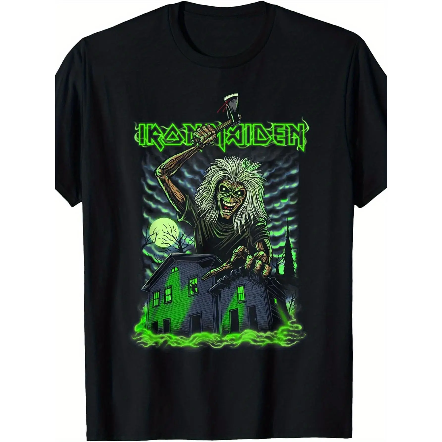 Eddie's Halloween T-Shirt, Retro Horror Movie Graphic Tee with Eddie's Name and Iconic Character Design- Adult Short Sleeve Crew Neck Casual Shirt, Machine Washable, Halloween Costume, Halloween T-Shirt, Halloween T-Shirt220
