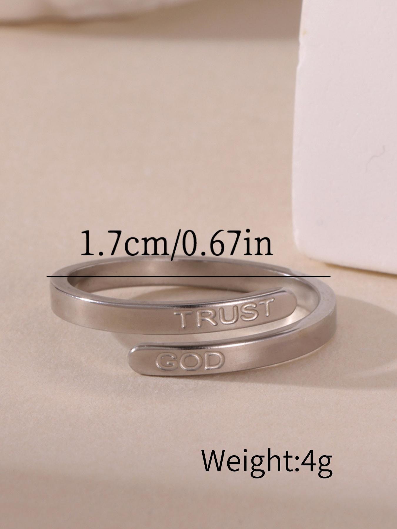Letter Engraved Stainless Steel Ring, Fashion Jewelry for Party, Daily Clothing Decor, Trendy All-match & Exquisite Jewelry for Birthday Gift, Wedding Promise Rings, Personalized Jewelry