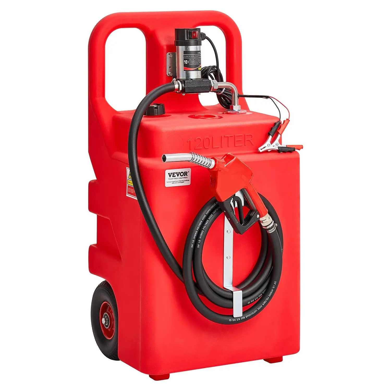【DealsForYouDays】VEVOR Diesel Transfer Tank, 32 Gallon, Portable Kerosene Tank with 12V DC 10GPM Electric Transfer Pump, 13 ft Delivery Hose Self-sealing Nozzle, Compatible with Diesel Kerosene