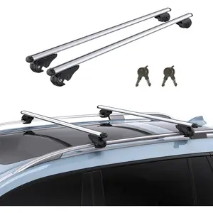 Roof Rack  Bars with 4 Anti- Locks | Heavy-Duty  Roof Rack (200lbs Capacity) |   Bars that Fit  Raised Side Rails /SUVs (with Gap Design)