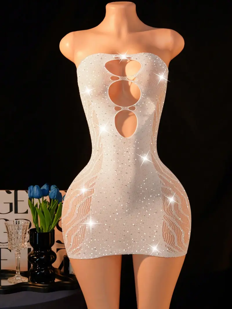 revealing dresses for clubbing LXYZXZ Women's Mesh Cut-Out Bodycon See Through Lingerie Club Wear Party Dress Sexy Mini Dress Womens Bodycon (Black,One Size) at Amazon Women's Clothing store Clothing Revealing Sundresses Bodycon Dress