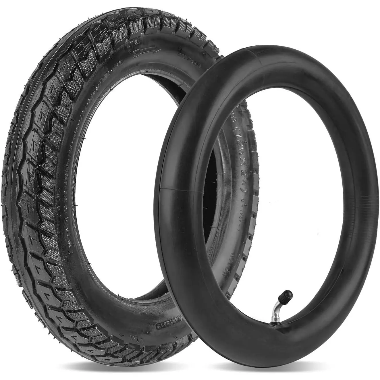 Heavy Duty 12.5x2.25 (12-1/2 x2-1/4) Tire & Inner Tube Set with Angled Valve Stem for Electric Scooters Razor Pocket Mod, Currie, Schwinn, GT, IZIP, eZip