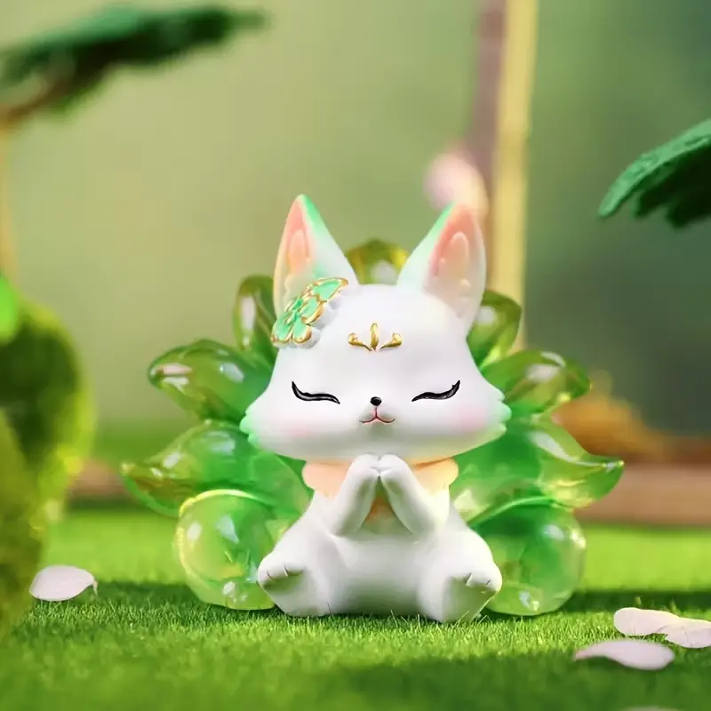 Cute Nine-Tailed Fox Blind Box Figurine, Creative Car Dashboard Decor Gift, Home Decoration & Collectible Item, Perfect for Christmas