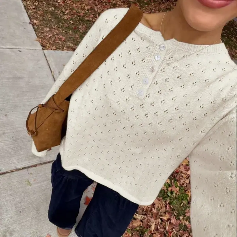 New Women's Y2K Elegant Striped Pullover, Long Sleeve Fitted Knit Top, Soft Campus Aesthetic Wear, Perfect for Spring, Fall, Winter