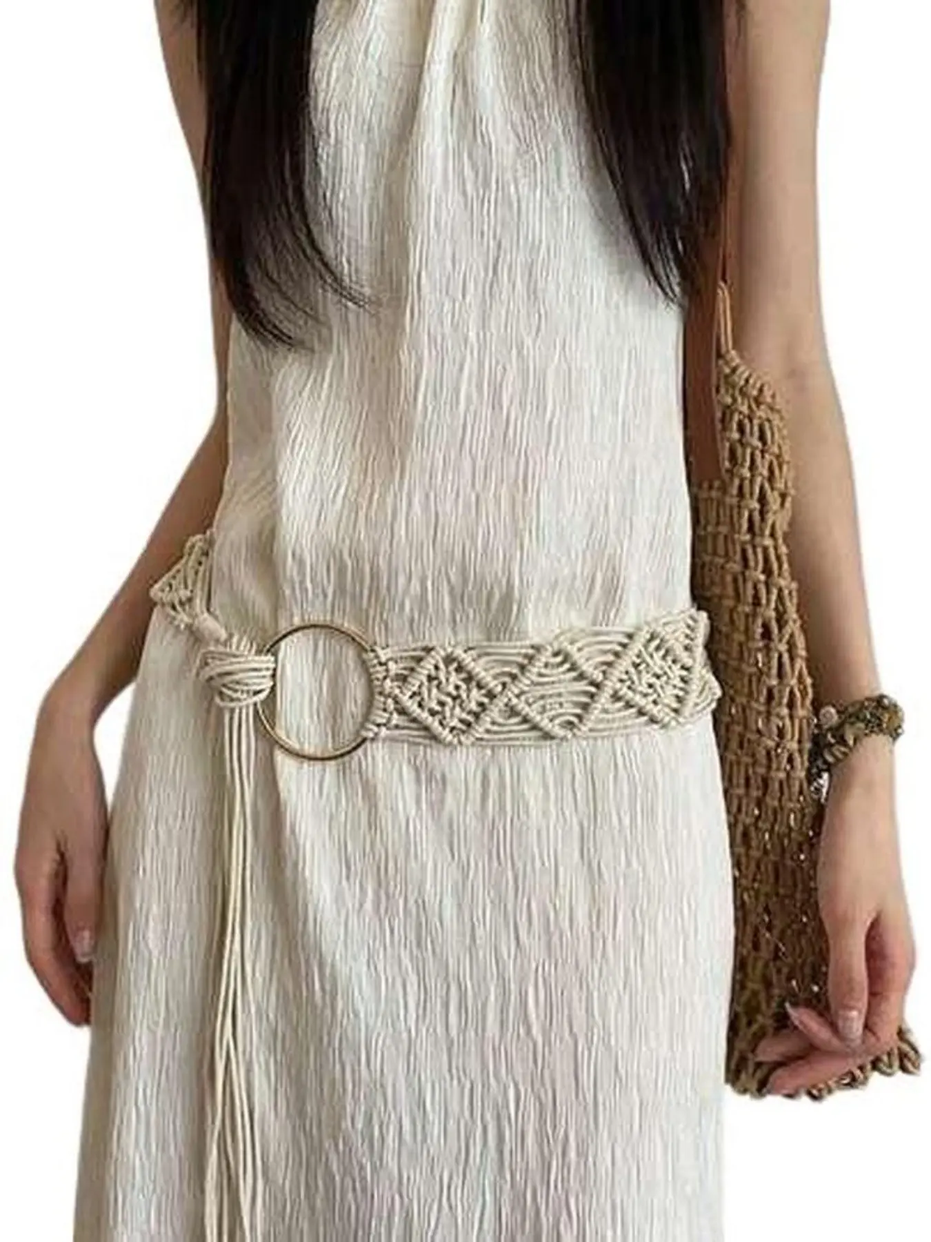 1pc Boho Waist Strap, Fringe Belt, Statement Belts for Dresses, Y2K Beach Accessories, Summer Festival Party School Sand Return Season