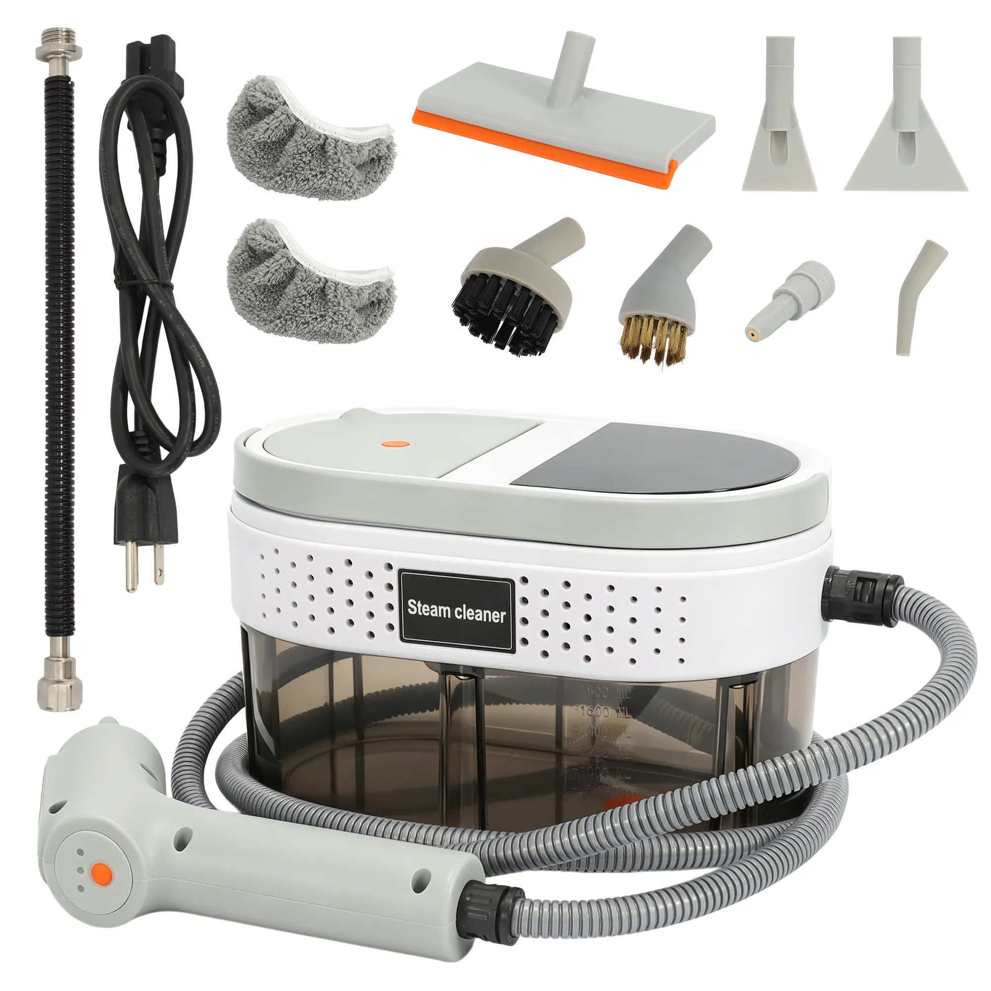 Compact Portable Steam Cleaner - 1.6L Canister Deep Clean Tool for Home Users, High-Pressure Multifunction Floor Steamer, Floor Steamers for Hardwood and Tile, Car Cleaning Aid