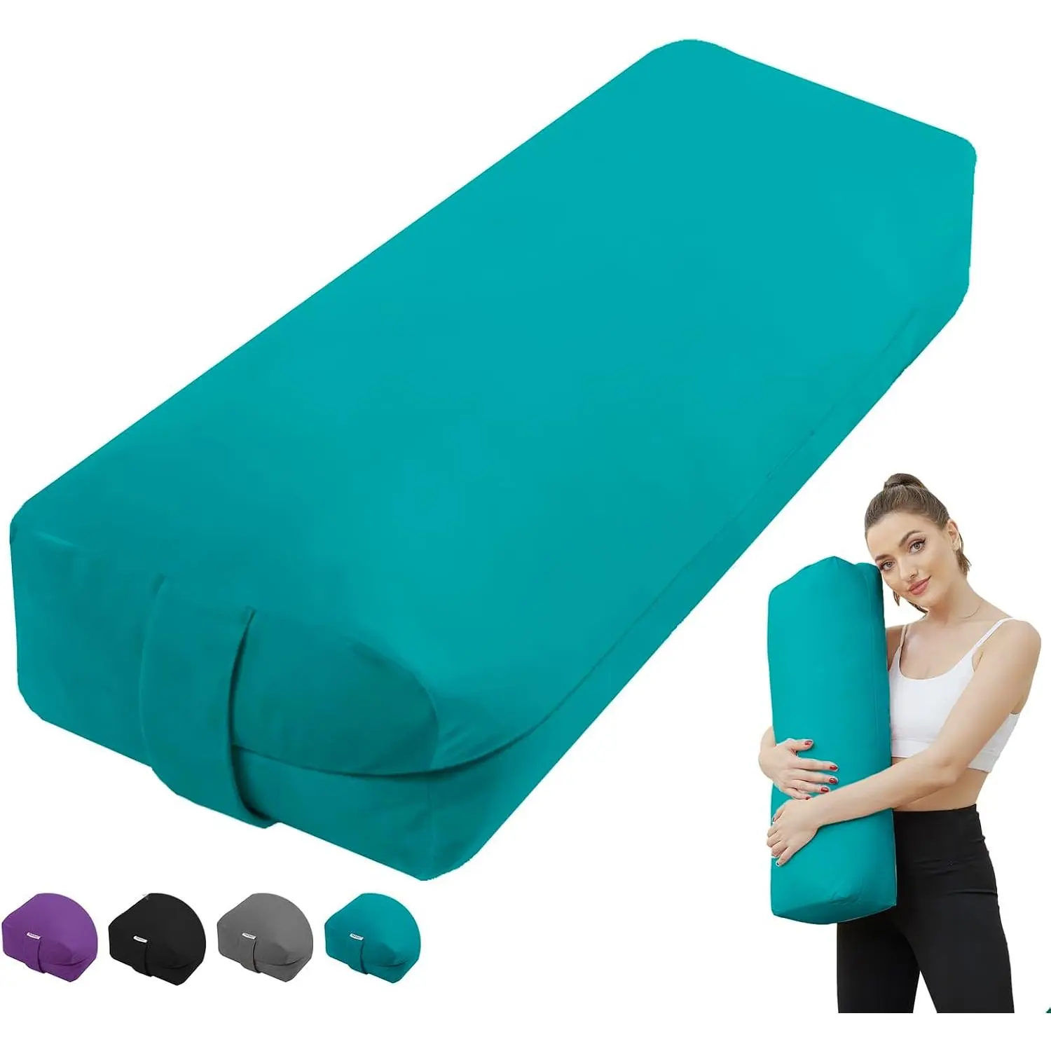 Rectangular Yoga Bolster Pillow for Restorative Yoga| Meditation Cushion for Yoga Practice, Yoga Cushion Foam Wedges, Prenatal, Chest opening, Leg elevation