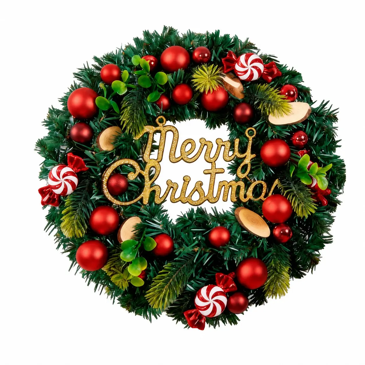 Sweet Candy Theme Christmas Wreath | Merry Christmas Door Decor | Family Holiday Accent
