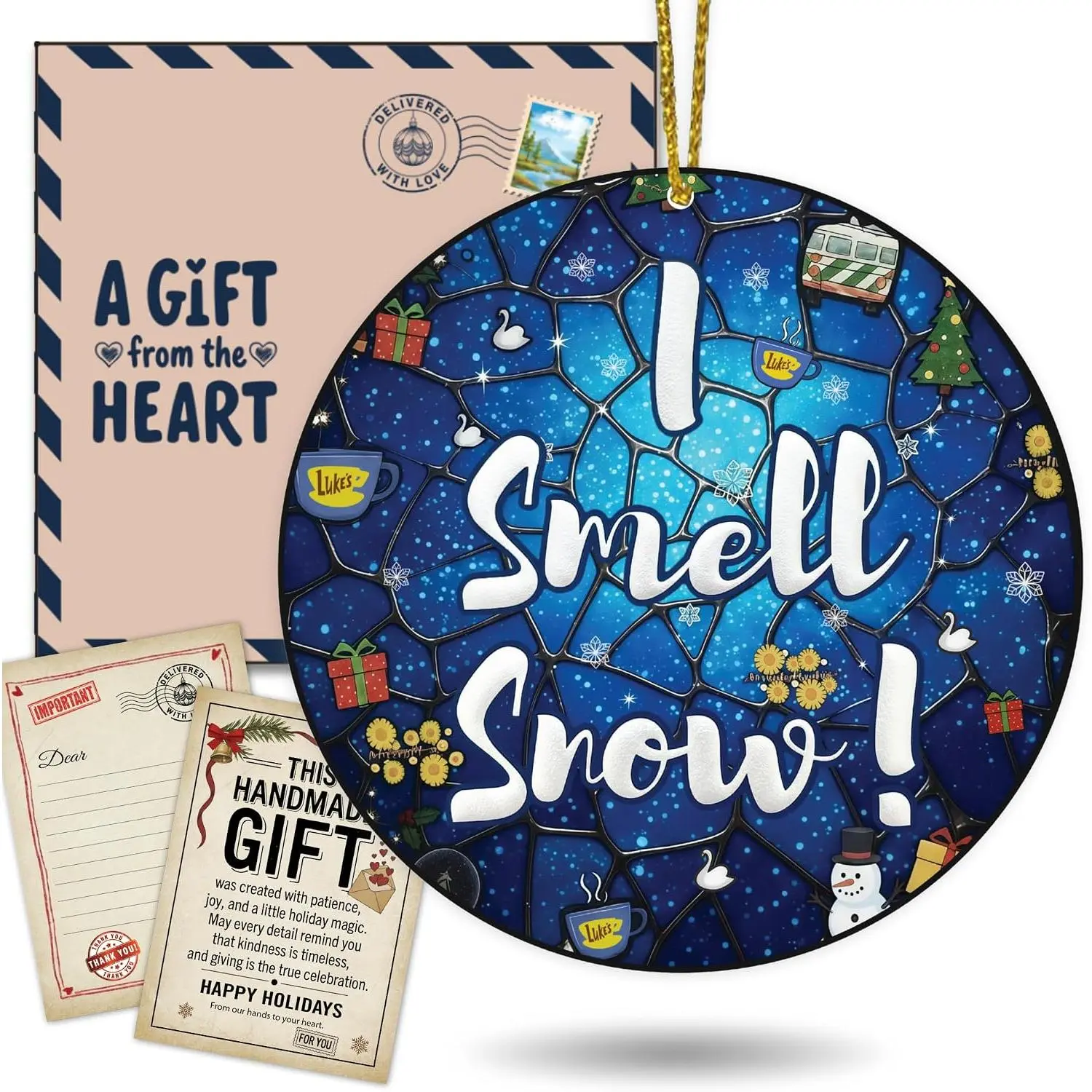 I Smell Snow Ornament – -Inspired Christmas Tree Decoration 2025 | Holiday Snow  for Women or Men, Cozy Friendship , Retro Seasonal Christmas Decor
