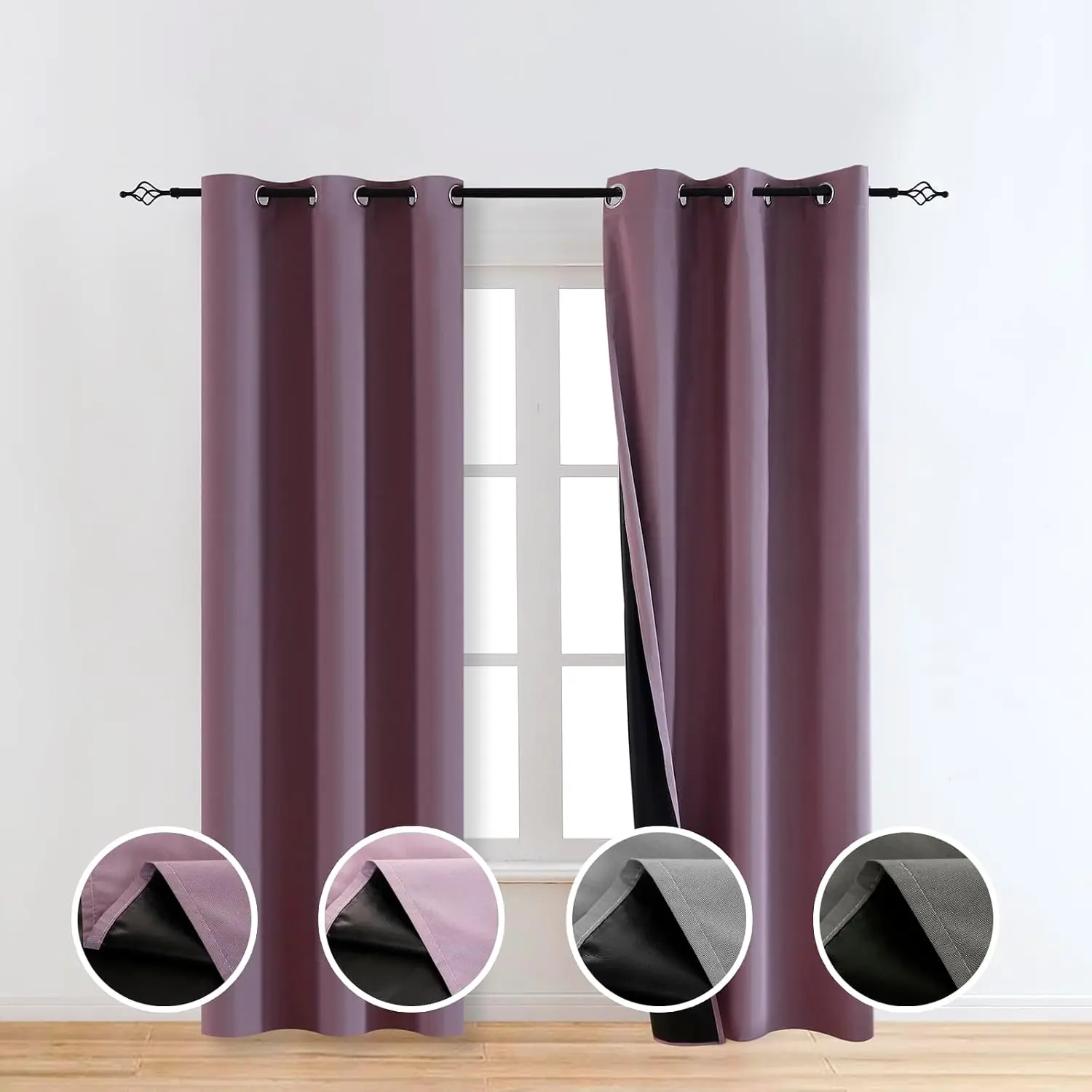 Blackout Curtains for Bedroom,Room Darkening Curtains 84 inch Curtains,Black Out Curtains for Living Room,Thin Blackout Curtains,38 Wide
