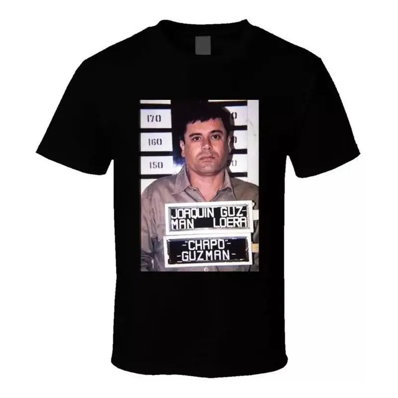 🖤 ⛓️ 💰 Joaquin El Chapo Guzman Mugshot Cool Cartel Leader T Shirt, Fashion Cotton,For Men, For Women