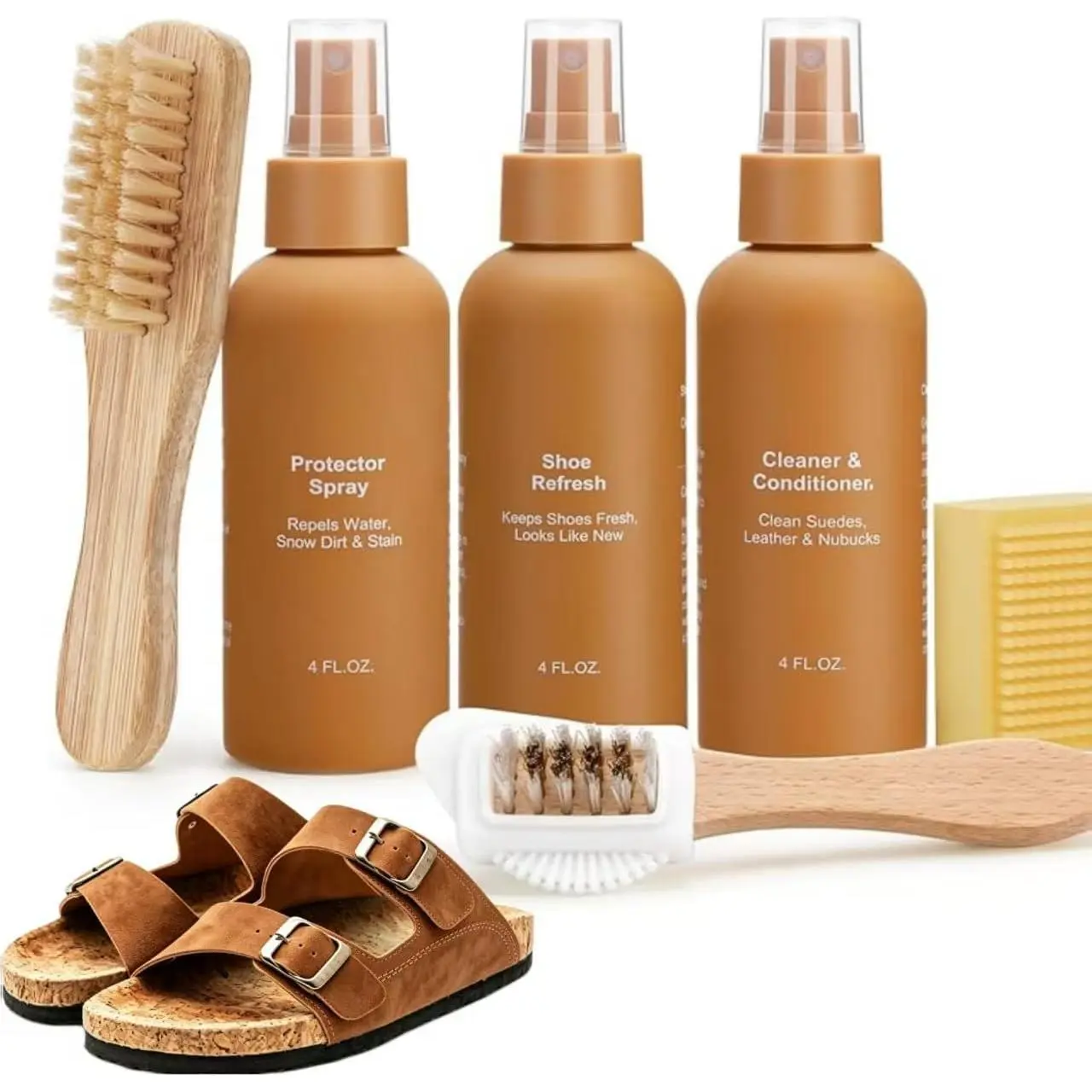 Suede Care Kit, Deep Cleaning Shoe Cleaner with Water and Stain Repellent  | Professional Grade Suede Brush & Eraser Set for Restoring Nubuck, Sheepskin Shoes and Boots