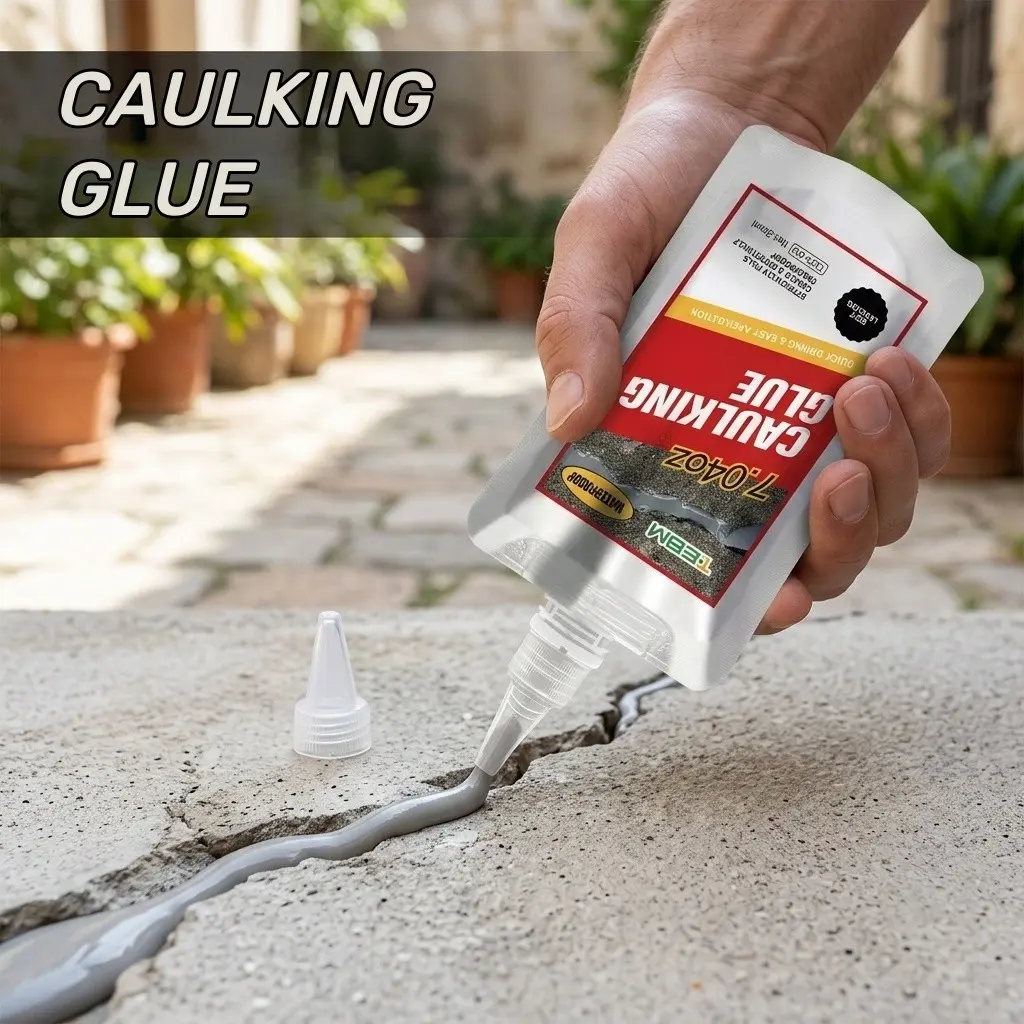 Self-Leveling Quick-Dry Cement Crack Repair Kit Adhesive, 500ML/200ML + Tools, Waterproof High-Temperature Resistant, Elastic Anti-Crack, Home Repair Essential