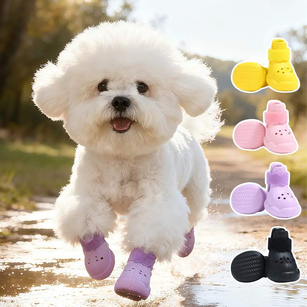 Breathable EVA Dog Sandals, Lightweight Clog-Style Dog Shoes for Small Dogs, Ventilated Summer Pet Boots for Outdoor Walks, Warm Weather Play and Cleaner Paws, Ideal for Puppies, Teddy, Bichon and Toy Breeds, Gift for Dog Owners