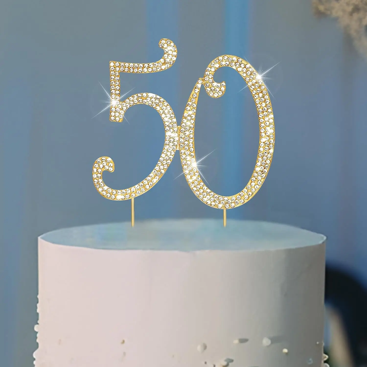50th Birthday Decorations Women Rhinestone Birthday Cake Topper